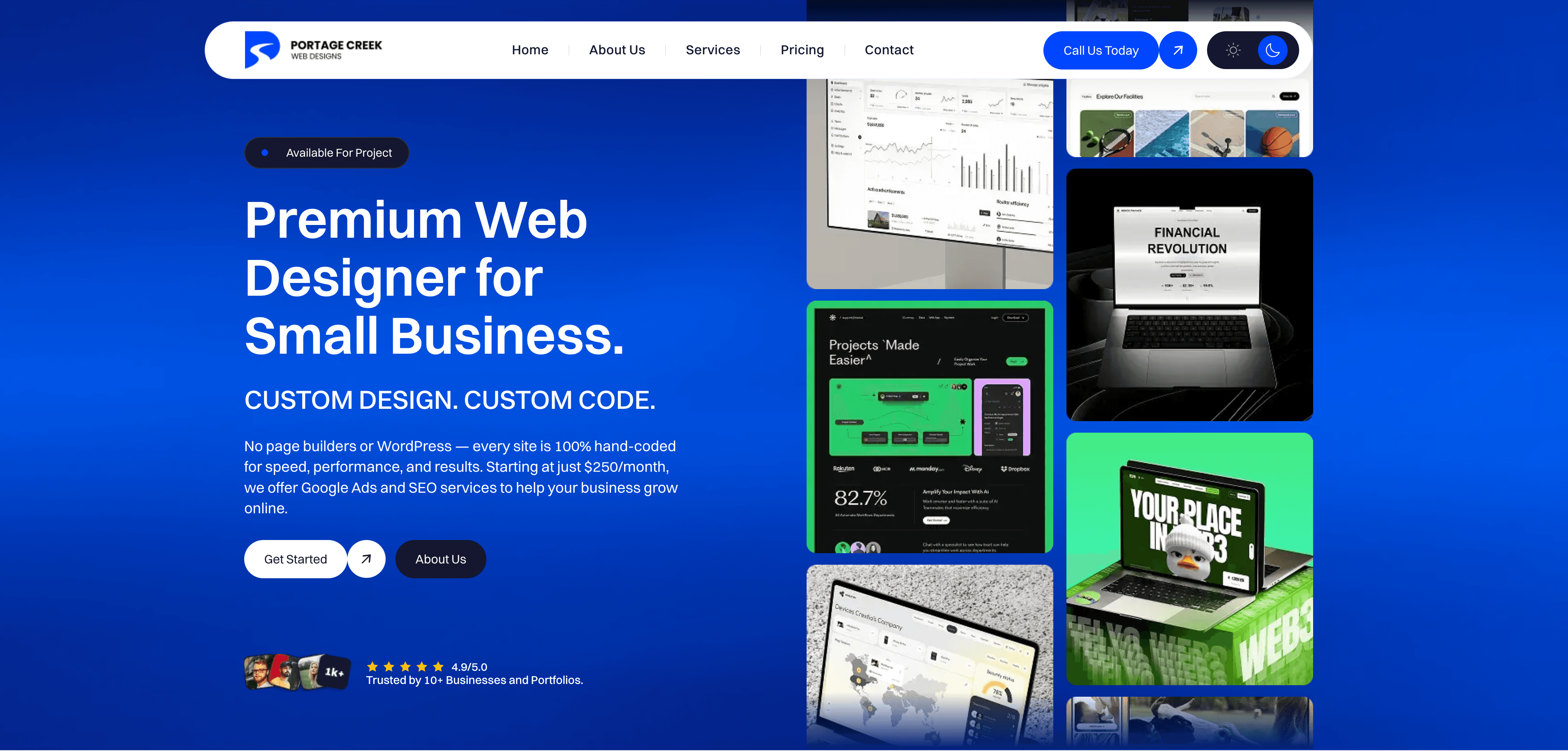 Portage Creek Web Designs - Portfolio Websites - Client Project (Upwork)