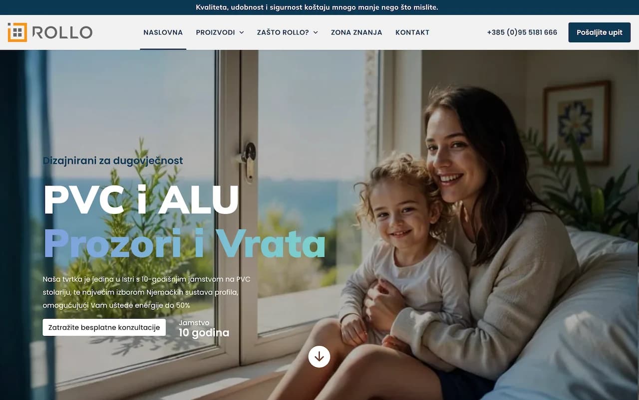 Rollo – PVC Joinery Website – Client Project